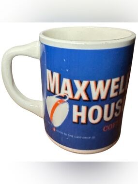 Vintage Maxwell House coffee mug. brand's iconic  slogan "Good to the Last Drop"
